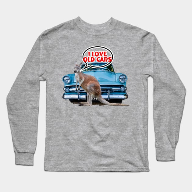 There's a Kangaroo near my Car Long Sleeve T-Shirt by Custom Autos